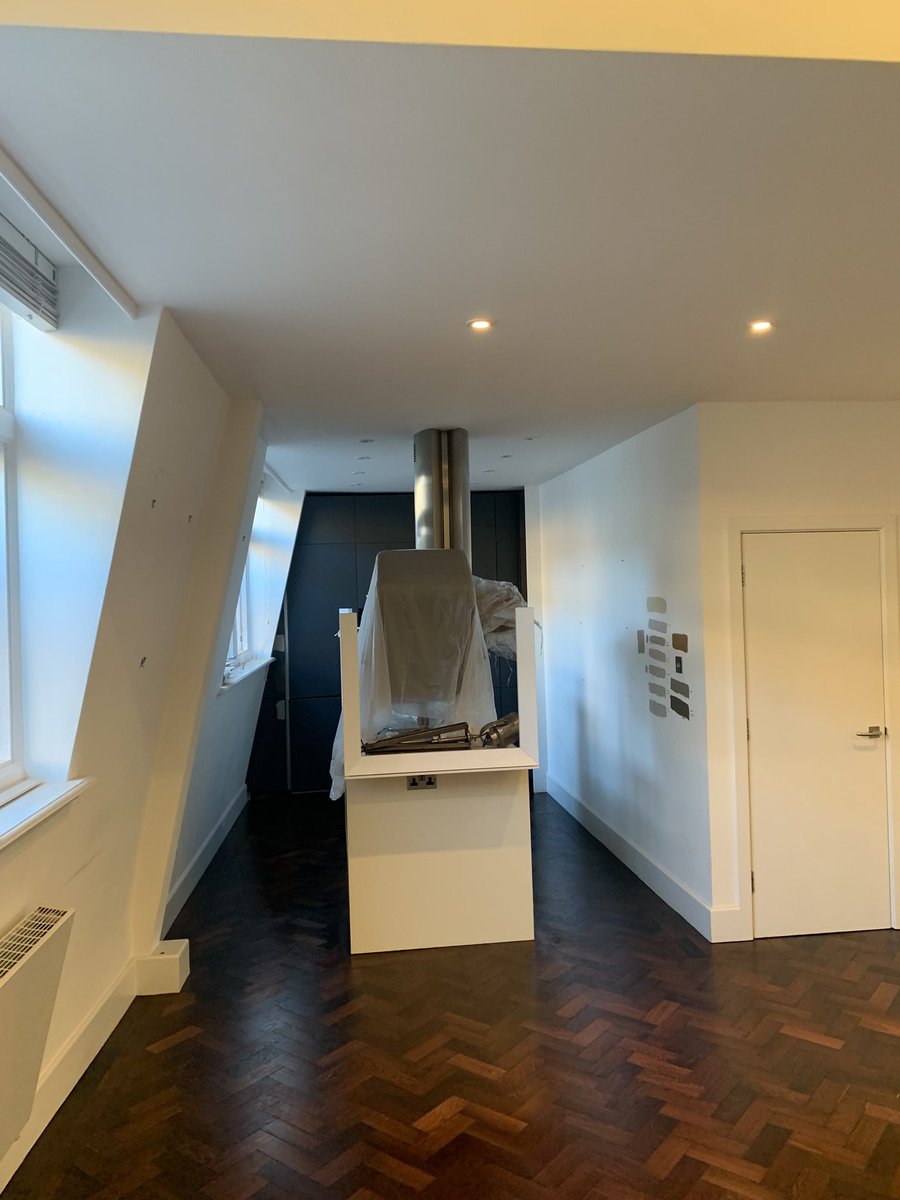 Piccadilly Circus Apartments Interior decorating #londondecorators #interiordecor #interiordecorating #spraypainting #painter #bespoke #residential #picadillycircus #kitchen #kitchencabinetsrespray #respray