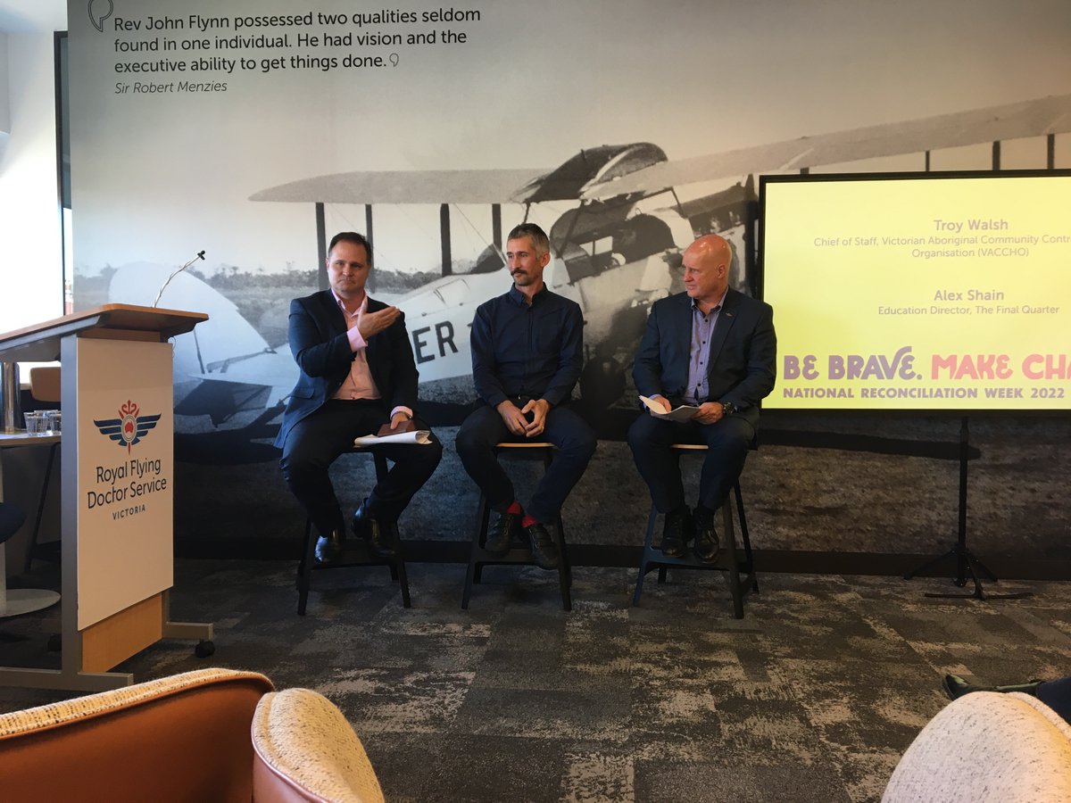VACCHO (@vaccho_org) on Twitter photo "Reconciliation is a long journey that begins with truth telling and listening - really listening. Don't just hear - but actively listen." Our Chief of Staff Troy Walsh joined a panel with "The Final Quarter" Education Director Alex Shain & <a href="/RoyalFlyingDoc/">Royal Flying Doctor Service</a> VIC CEO Scott Chapman "Reconciliation is a long journey that begins with truth telling and listening - really listening. Don't just hear - but actively listen." Our Chief of Staff Troy Walsh joined a panel with "The Final Quarter" Education Director Alex Shain & <a href="/RoyalFlyingDoc/">Royal Flying Doctor Service</a> VIC CEO Scott Chapman