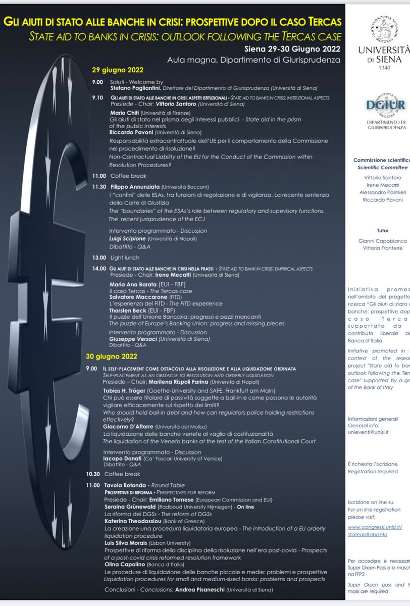 ggimigliano's tweet photo. #stateaids #banks #crisis #tercas @unisiena looking forward to 29-30 June. @mecameca3 @mrispoli1 https://t.co/7YYG2sDQ2a