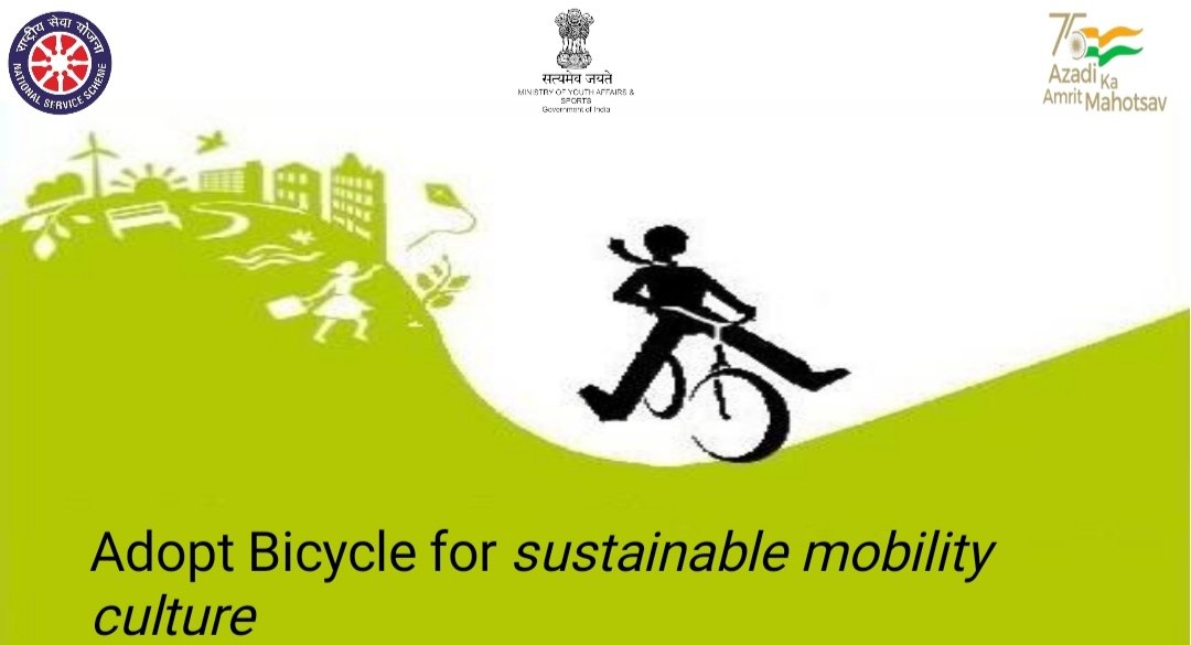 _NSSIndia's tweet photo. #FitIndiaFreedomRider #Cycle4India #AmritMahotsav #CycleWithNSS Try maintain sustainable mobility! #CycleEveryDay 🚴🚴♀️😊 #WorldCycleDay #3rdJune2022 @YASMinistry @ianuragthakur @Anurag_Office @NisithPramanik @NisithOffice @pibyas @PMOIndia @pankajsinghips https://t.co/InJySQq4IU