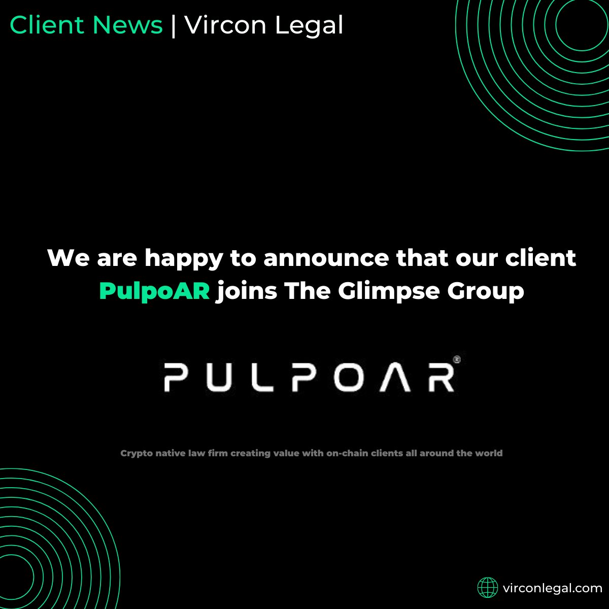 We are happy to announce that our client <a href="/pulpoarcom/">PulpoAR</a>  joins The Glimpse Group family.

We are proud to represent PulpoAR in their exit to the NASDAQ listed company 🎉