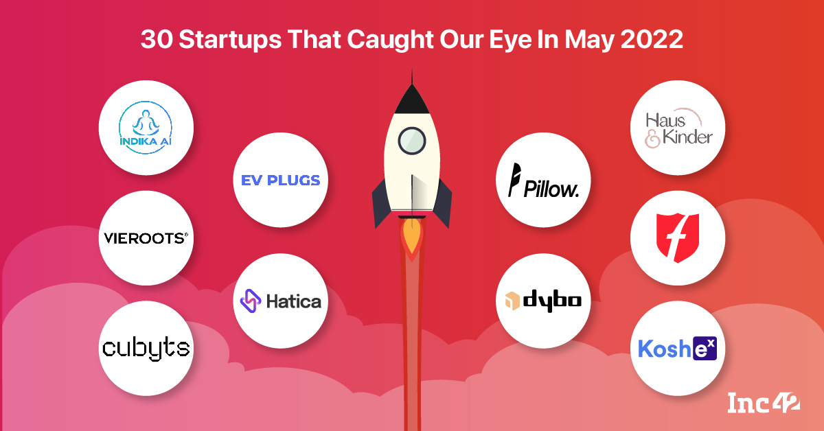 Inc42's tweet image. #30StartupsToWatch - May 2022 🚀

@Indika_AI @ev_plugs @vieroots @HaticaHQ @cubyts   @hausandkinder @ev_plugs @PillowFund @KOSHEXHQ @function_up 

(4/n)