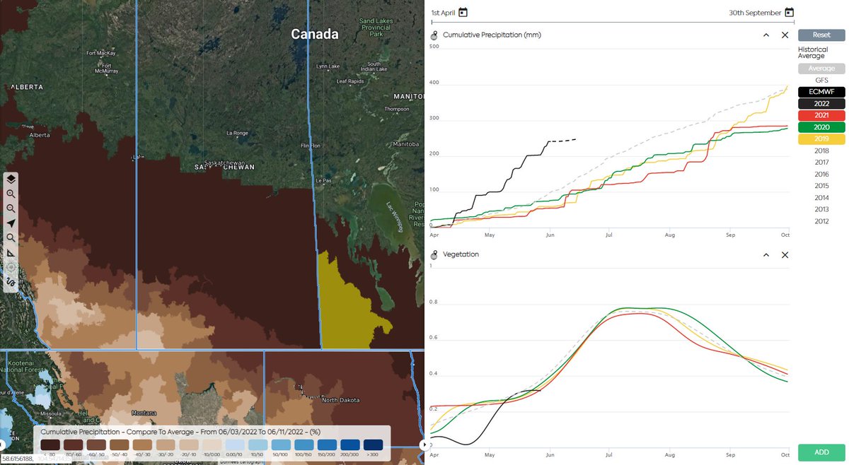 AgriMedium's tweet photo. Favorable dry weather expected in the next 10 days in Manitoba, which was crazy wet during the last weeks. Let's hope it will allow a window to plant crops!
#EarthDailyAgro https://t.co/dgoIgmbRPx