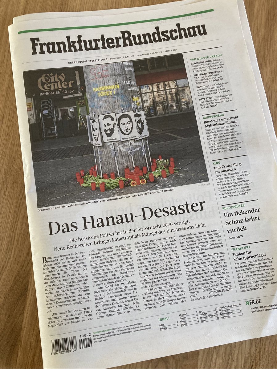 hanvoi's tweet photo. Das Versagen der hessischen Polizei in der Tatnacht von #Hanau war weit größer als bisher bekannt. @PvBebenburg berichtet heute in der @fr exklusiv über neue Ergebnisse der Recherchegruppe „Forensic Architecture“. #RechterTerror https://t.co/i9e0D1ADVz