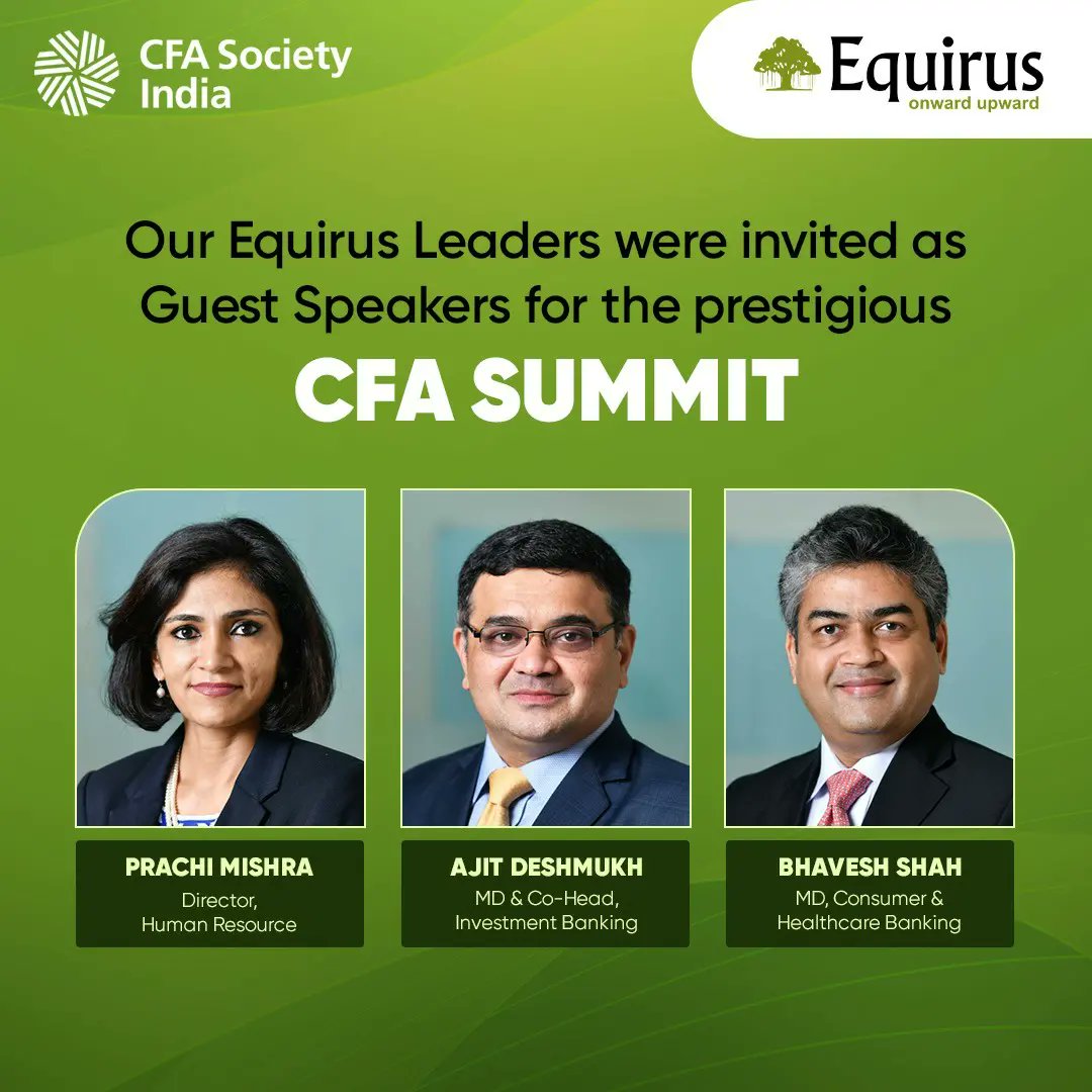 equirusgroup's tweet photo. Equirus leaders shed some light on the current market trends and the brand's vision at the @CFASocietyIndia

#Equirus #EquirusLeaders #FinanceAdvisor #FinanceExperts #OnwardUpward #BuildingTrustDeliveringPerformance https://t.co/ZGRTc12YVi