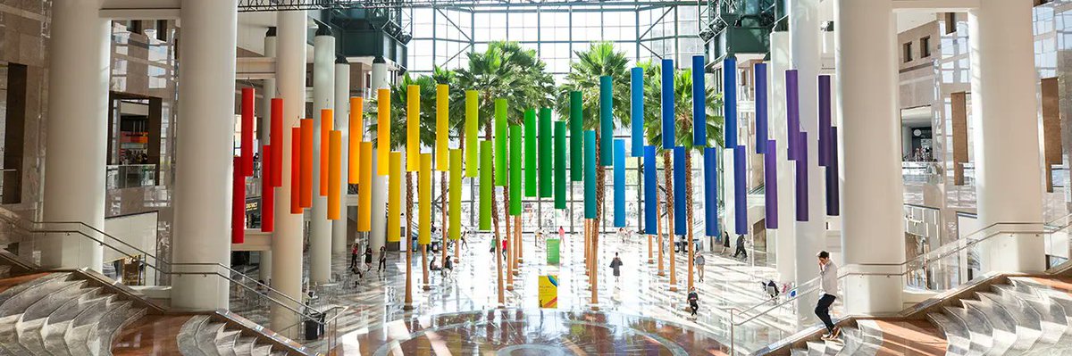 Celebrate Pride month at Brookfield Place with Radiance, a colorful large-scale suspended sculpture, alongside artfully designed tables in the Winter Garden.
#PrideMonth #CelebratePride #BrookfieldProperties