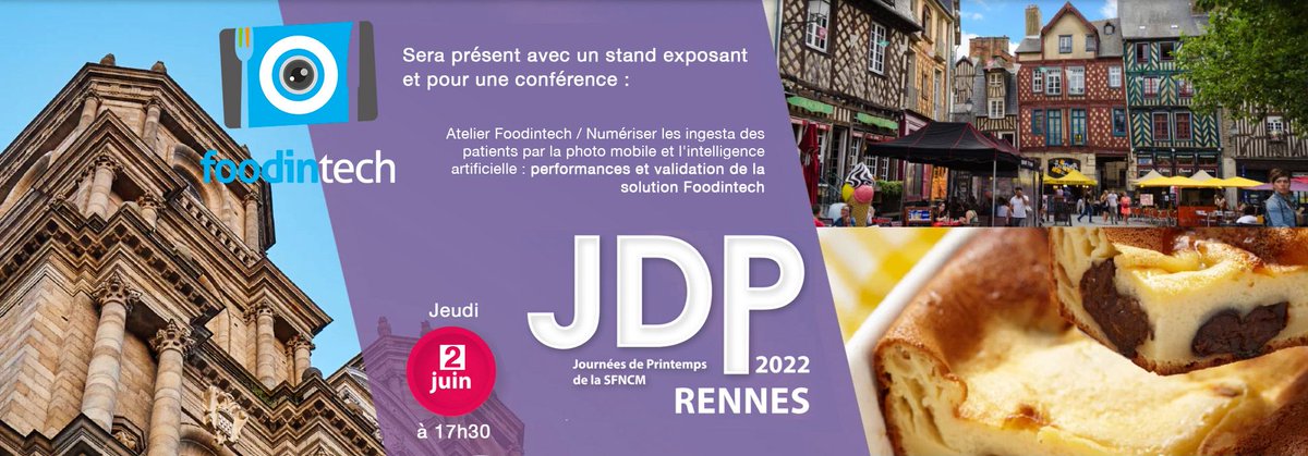 📍 Retrouvez #foodintech du 1 au 3 juin aux Journées de Printemps de la SFNCM - Société Francophone Nutrition Clinique et Métabolisme 🎙 RDV à 17h30 pour une conférence de présentation de l'application <a href="/charles_juhel/">Charles Juhel</a> @CHUDijon
