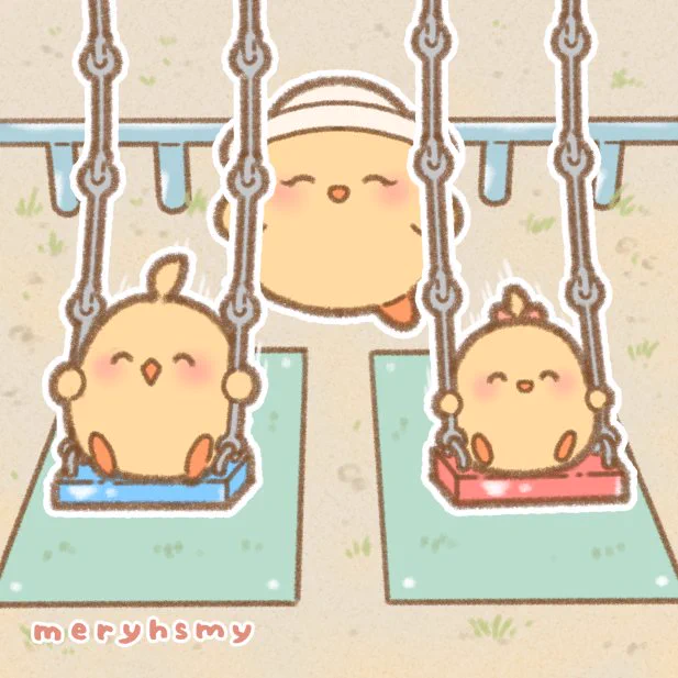 11月16日🐥
ママ🐥「それー!❤」
ママ饅頭がブランコを押してくれたよ🙌
楽しくはしゃぐ子饅頭達にママほっこり🥰
#日めくり饅頭 #アズールレーン 