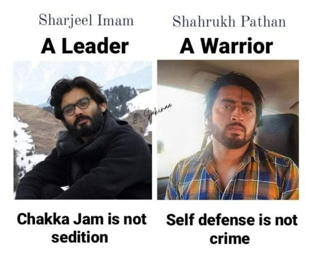 khanshehwan's tweet photo. #ReleaseSharjeelImam

#ReleaseShahrukhPathan https://t.co/GXojj3Nwj7