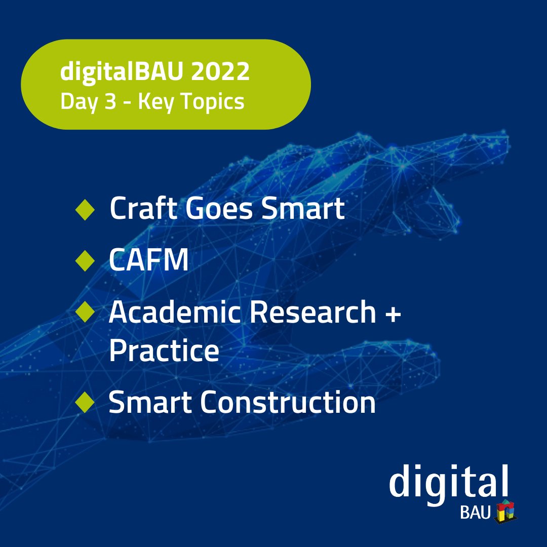The last day of the #digitalBAU trade fair is about to begin! 🚀 Of course today’s program is filled with highlights again before we send you off with new information, inspiration and connections. 
See you in the exhibition halls! #koelnmesse #digitalconstruction
