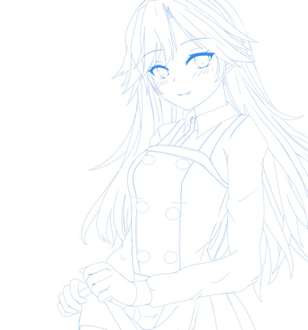wip 昔ワンドロで描いた荒潮ちゃんやりなおしてるφ(*'-`) 