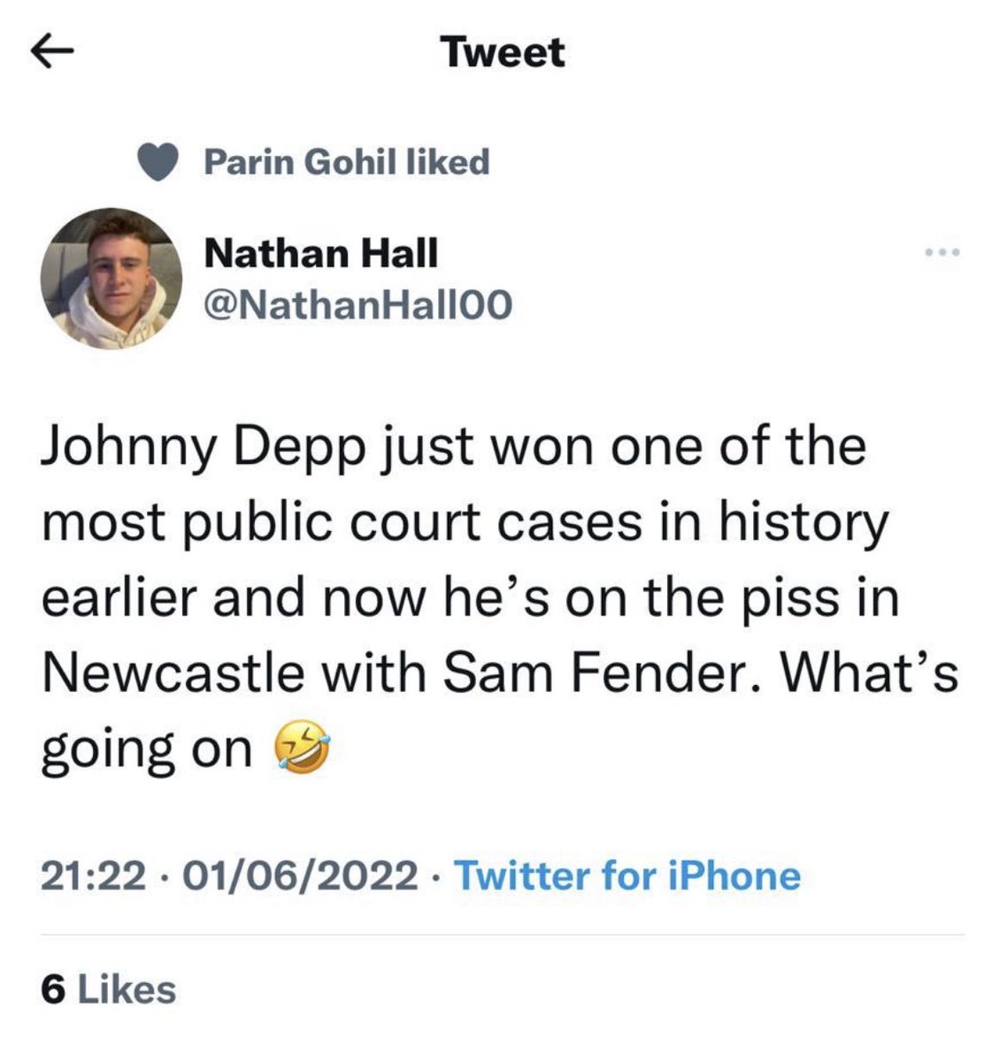 I shall be speaking to my son about this (when he sobers up) #DeppVsHeard #DeppvHeard #DeppVHeardTrial #samfender #Depp #Newcastle