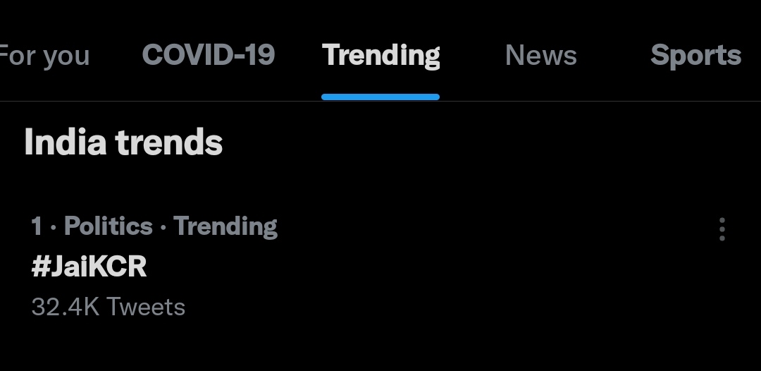 AKA Tharun on Twitter "Aatt JaiKCR tag trending at Top in India