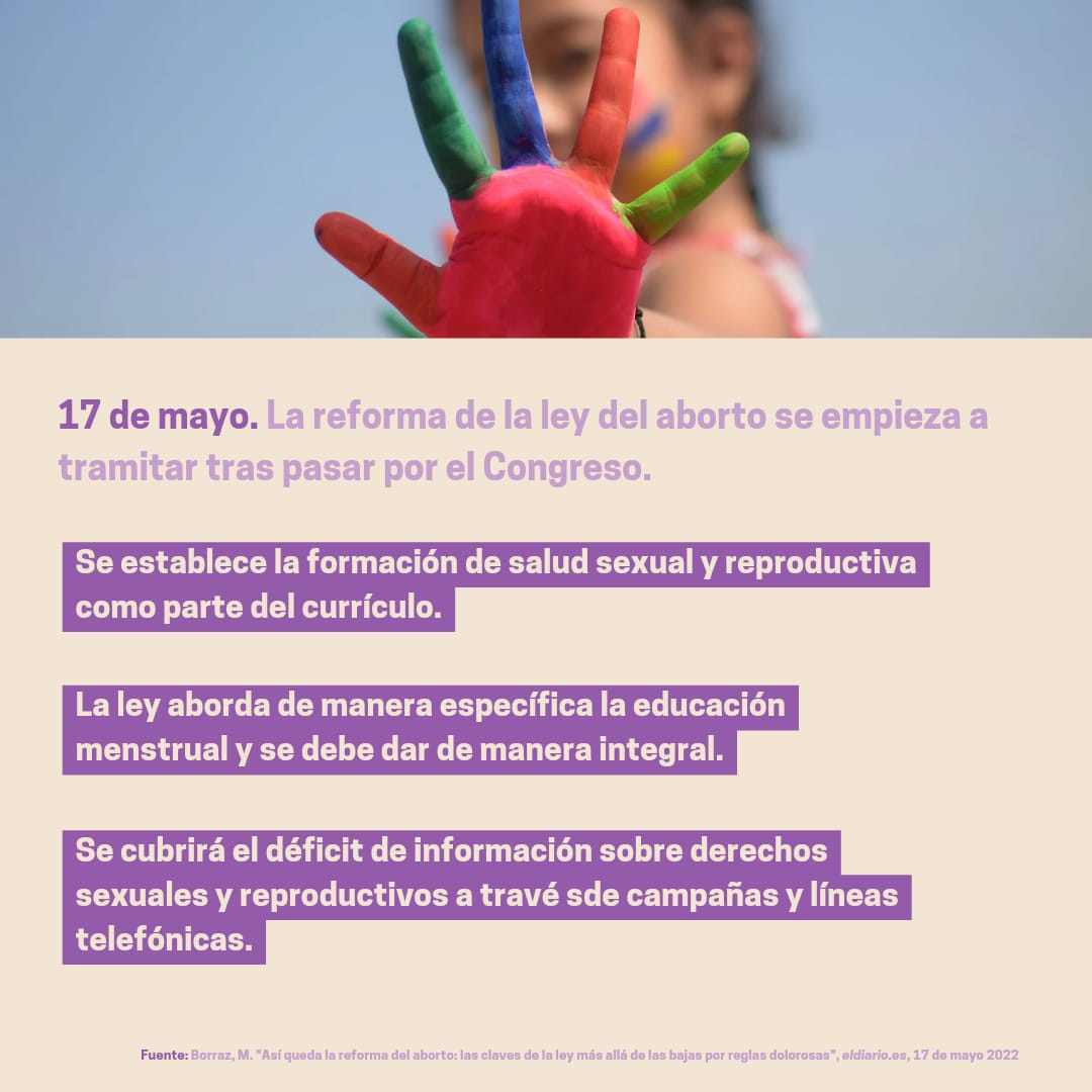 ‼️Así queda la Educación Sexual en la reforma de la ley del aborto 🏫♀️🩸❤️¿Qué te parece? ¿Piensas que es suficiente? 🤔
✨ Nosotras tenemos muchas cosas que decir, así que seguid nuestras redes para no perderos nada!!! ✨

Gracias por el apoyo que estamos recibiendo!