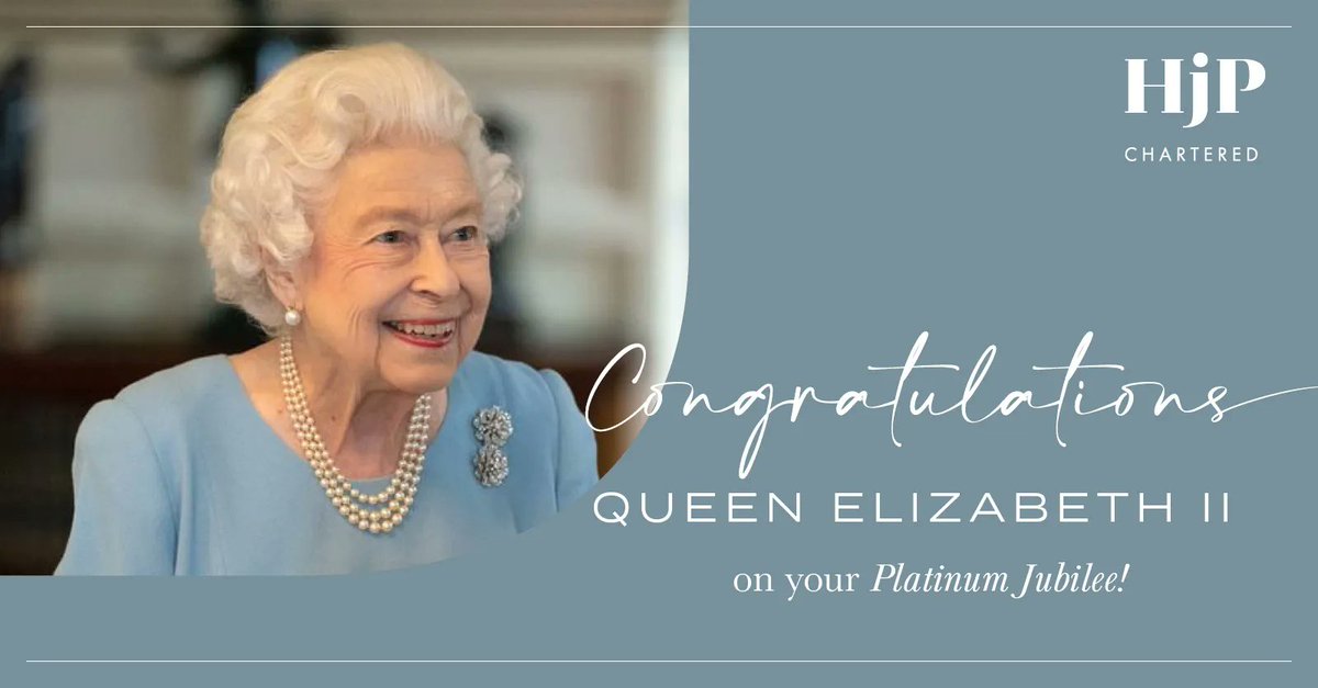 HJPAccounts's tweet photo. HJP Chartered would like to congratulate HRH Queen Elizabeth II for 70 years of wonderful service on her Platinum Jubilee! 🤍

#platinumjubilee #jubilee #queen #HM70 #congratulationsyourmajesty https://t.co/9a1SWBtsDu