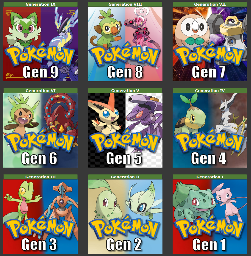 GEN 1 GEN 2 GEN 3 GEN 4 GEN 5 GEN 6 GEN 7 GEN 8