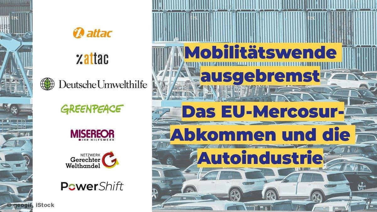 >>Mobilitätswende ausgebremst: 
Das #EUMercosur-Abkommen und die Autoindustrie<<

🧐In einer neuen Studie zeigen wir, wie die Autokonzerne die Verhandlungen über das Handelsabkommen zwischen der #EU und dem #Mercosur beeinflusst haben. 
gerechter-welthandel.org/wp-content/upl…