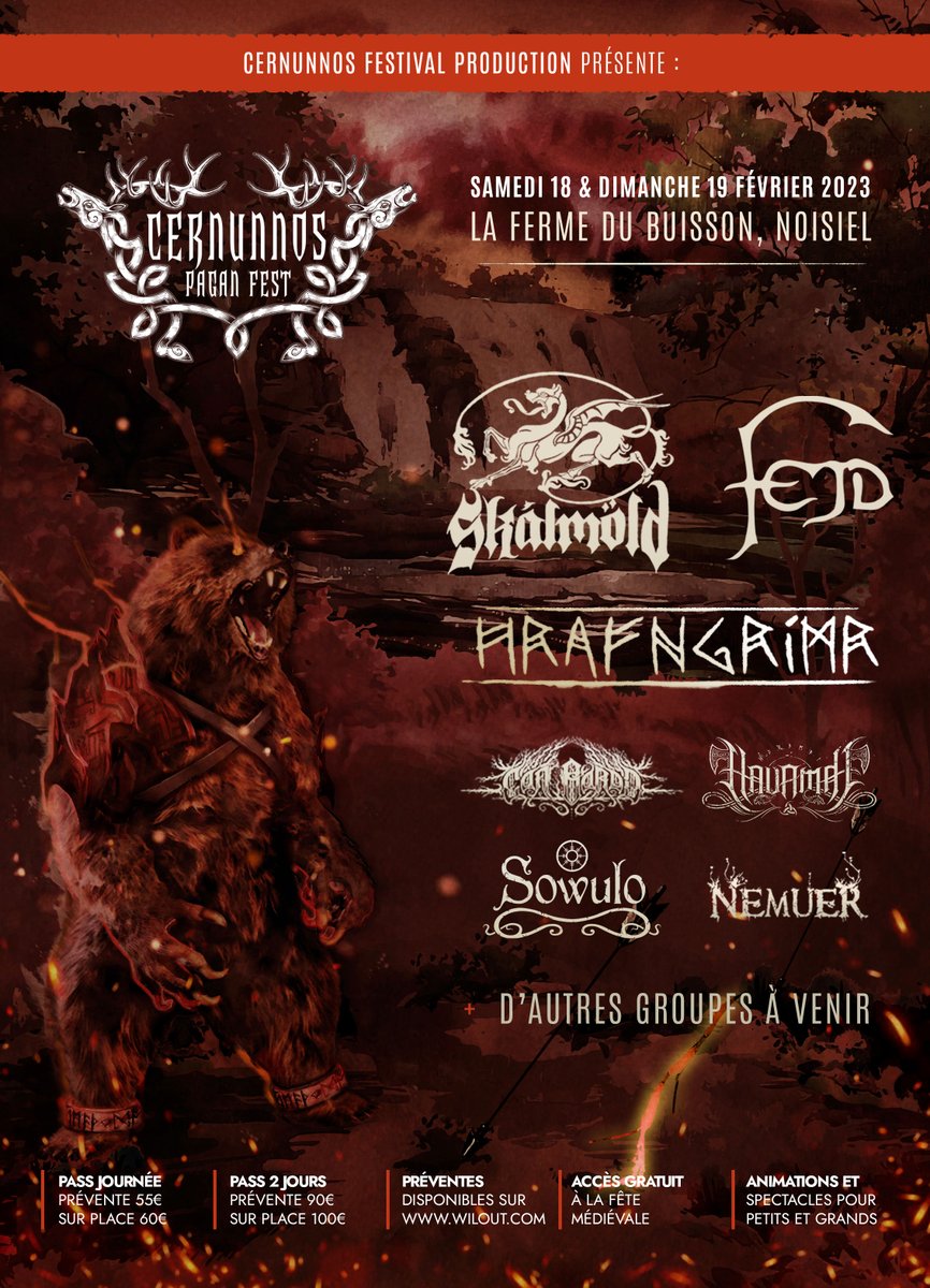 eMaginarock (@emaginarock) on Twitter photo 🦌 #CERNUNNOS 2023 🦌
Suite au report du <a href="/CernunnosFest/">Cernunnos Pagan Fest</a> beaucoup de groupes restent pour l’année 2023.
Parmi eux <a href="/SkalmoldIceland/">Skálmöld</a> <a href="/Fejdofficial/">Fejd</a> #Hafngrimnr #Havamal #Sowulo <a href="/Nemuer/">NEMUER (Official)</a> #CânBardd
#Webzine #eMaginarock #music 🦌 #CERNUNNOS 2023 🦌
Suite au report du <a href="/CernunnosFest/">Cernunnos Pagan Fest</a> beaucoup de groupes restent pour l’année 2023.
Parmi eux <a href="/SkalmoldIceland/">Skálmöld</a> <a href="/Fejdofficial/">Fejd</a> #Hafngrimnr #Havamal #Sowulo <a href="/Nemuer/">NEMUER (Official)</a> #CânBardd
#Webzine #eMaginarock #music
