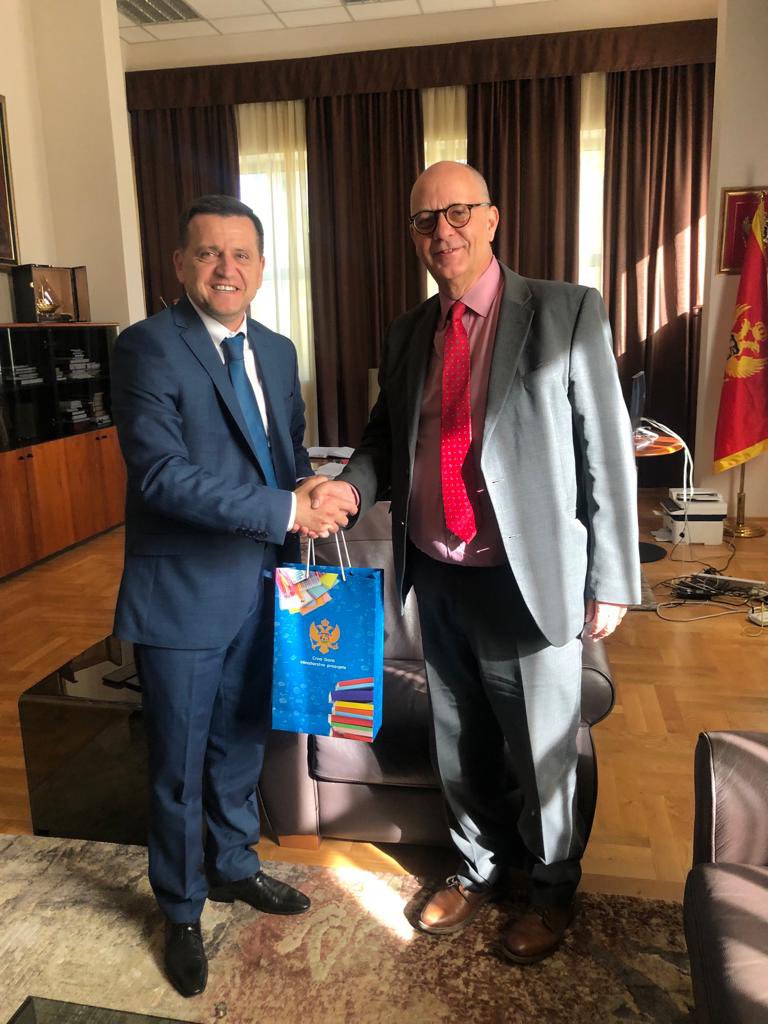 peterbrownBC's tweet image. It was an absolute pleasure to meet again Montenegro’s Minister of Education, Miomir Vojinović, this time in his office.  Together with @VanjaMadzgalj, we discussed current and future cooperation in education @ProsvjetaCG  @UKinMontenegro
