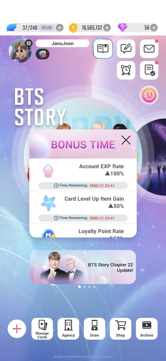 btswgamer's tweet photo. Bonus Time event is set for 388 Days!!!!! This is giving me hope that after 388 Days maybe we can get Chapter update!!!!🤩🤩

#BTSWORLDGAME #BTSWORLDGAMER #BTSWGamer https://t.co/6Fms0k9VLL
