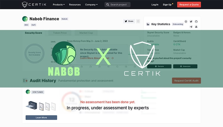 👏 Congratulations to $Nabob holders, we have partnered with Certik Audit

That means: 
✅ The Nabob contract is trusted
✅ The user's investment is 100% safe

🔗 Certik Link: certik.com/projects/nabob…

Ⓜ️ Join IMO 
nabob.finance/buy

#Nabob #CertiK #BSCGemAlert #BSCGems #bsc
