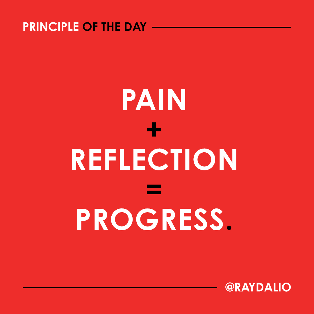 RayDalio's tweet photo. There is no avoiding pain, especially if you’re going after ambitious goals. Believe it or not, you are lucky to feel that kind of pain if you approach it correctly, because it is a signal that you need to ﬁnd solutions so you can progress. (1/2) https://t.co/4gTI8tJGvn