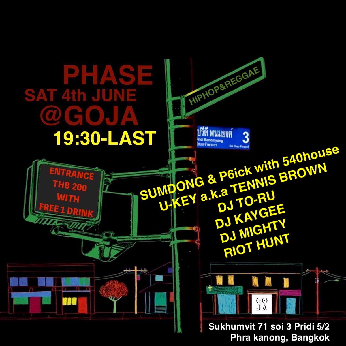 gojagallerycafe's tweet photo. This saturday
#thairap #thaihiphop #thaireggae https://t.co/AftQ3FTbNe