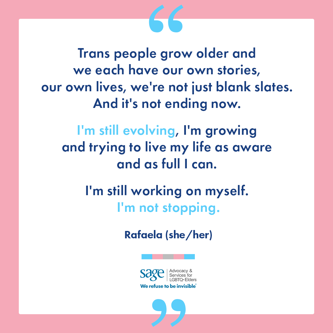 sageusa's tweet photo. Nobody knows better than our trans elders what it means to #RefuseToBeInvisible! Throughout history and today, #TransElders carry on a legacy of vibrance, resilience & visibility. That's why we launched the #TransLegacy Campaign. Learn more at https://t.co/I00imDP8MK. #Pride22 https://t.co/TITE1WmybW