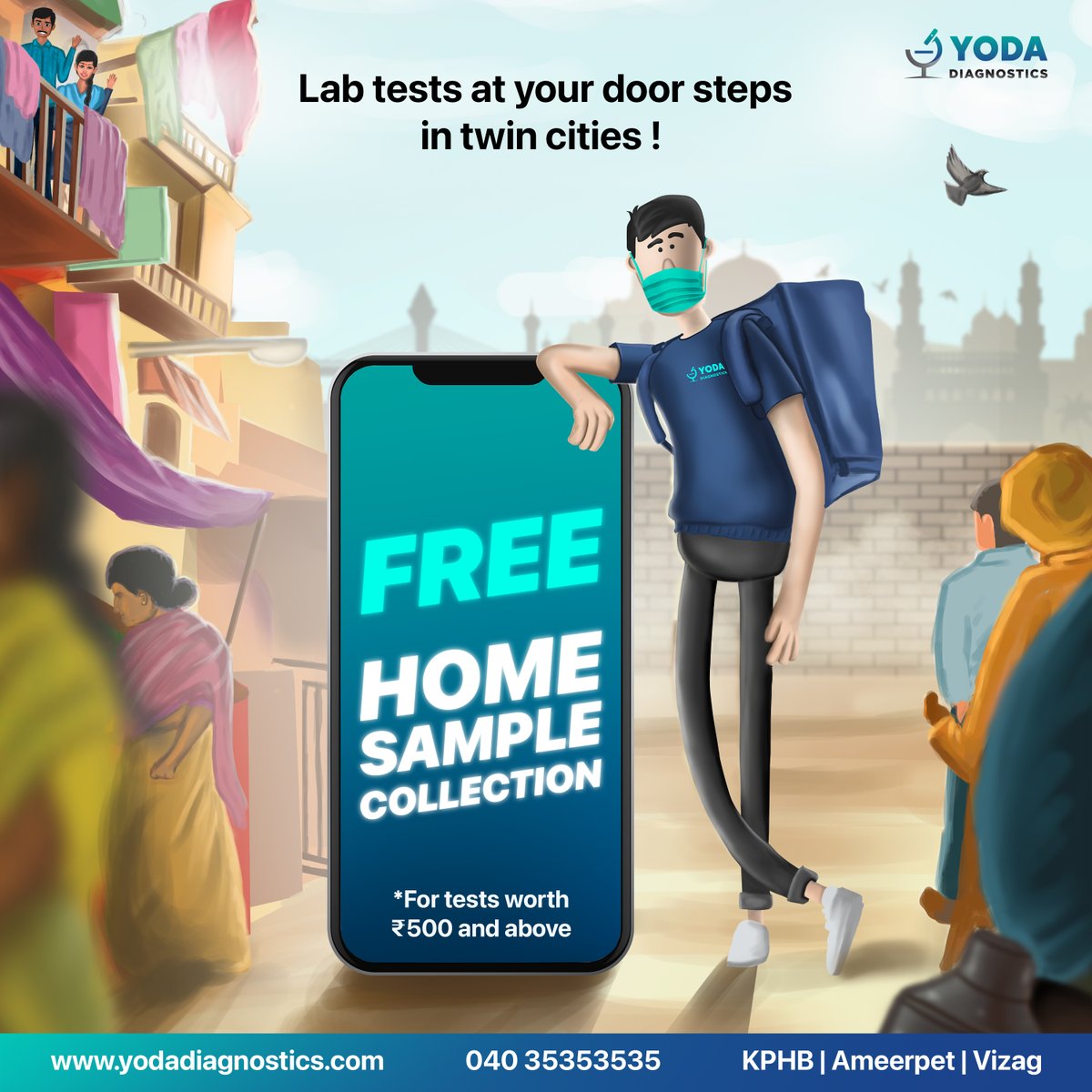 mryoda_official's tweet photo. Yoda diagnostics presents “Lab tests at your doorsteps” in twin cities. With the benefit of Free home sample collection for tests worth 500₹ and above. So, sit back, relax and let us take care of your health. Just call 04035353535
#YodaDiagnostics #FreeHomeSampleCollection https://t.co/CA54Bv9z4R