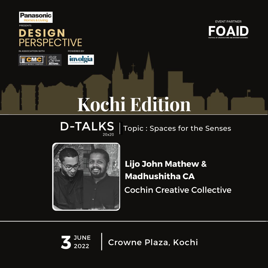 Dperspective_'s tweet photo. Design Perspective Kochi Edition, brings to you a series of discussions and presentations on architecture, design, and much more.
🔗: https://t.co/YMfKWBpD3z
#designperspective #kochi #kochiedition #conference #visualquiz #event #architecturedesign #architecture https://t.co/X9bkBbpS4G