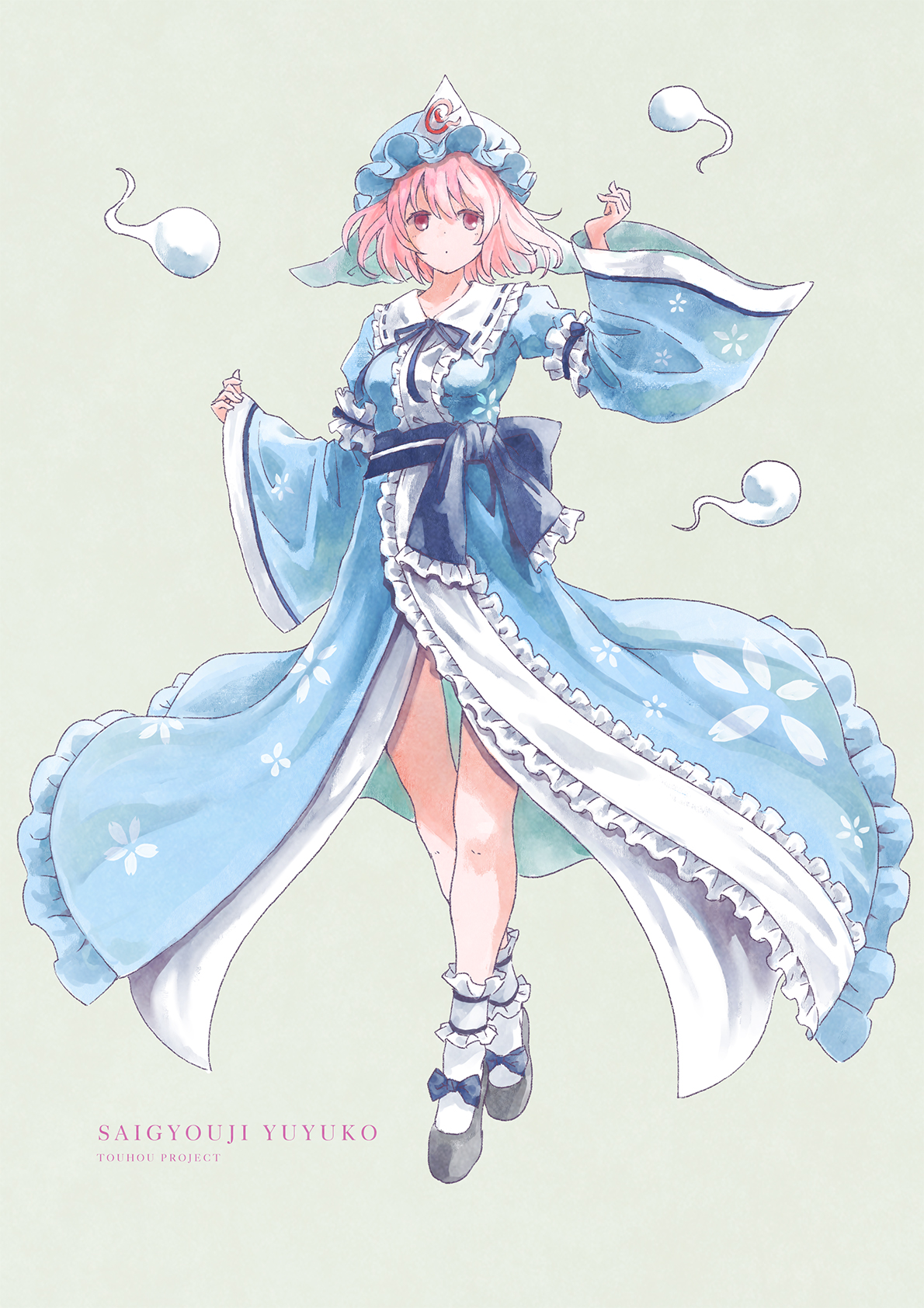 直筆色紙　東方　幽々子 Yahoo!オークション - 幽々子 鉛筆 小色紙 東方Project 手描き