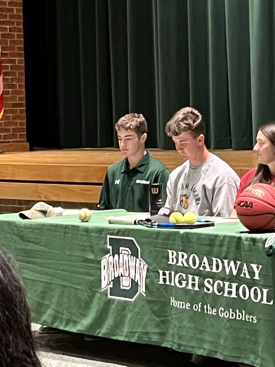 BwayBaseballVA's tweet photo. Congratulations to our two seniors signing to play in college next season! @RyanM2658 to @RBCdsa and @HertzlerNoah to @WMTribeBaseball we are proud of you guys. #WeNotMe https://t.co/p2oGCiOfkI