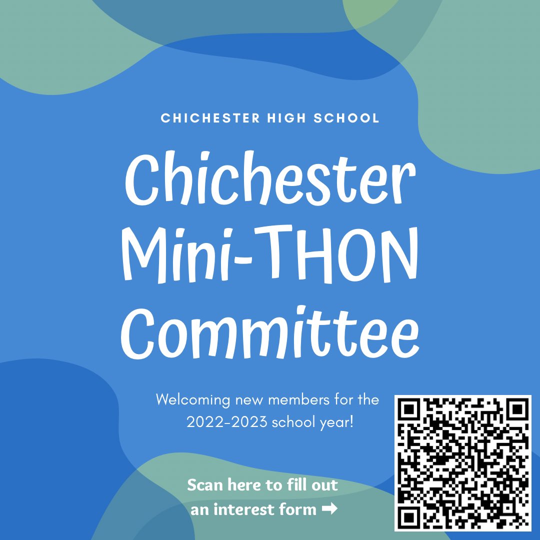 Chichester Mini-THON is welcoming new members for the 2022-2023 school year! Click the link below to join our committee.

forms.office.com/Pages/Response…