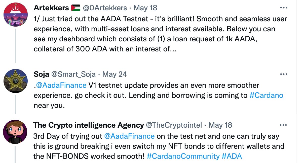 LenfiOfficial's tweet photo. 🔹We announce you our Testnet campaign winners!

Also, it doesn't mean that Testnet is getting offline, we still developing and implementing your latest ideas, so go, try and come back to us.

Link to testnet: https://t.co/gGL6463Juc https://t.co/mVpd1AGoZ0
