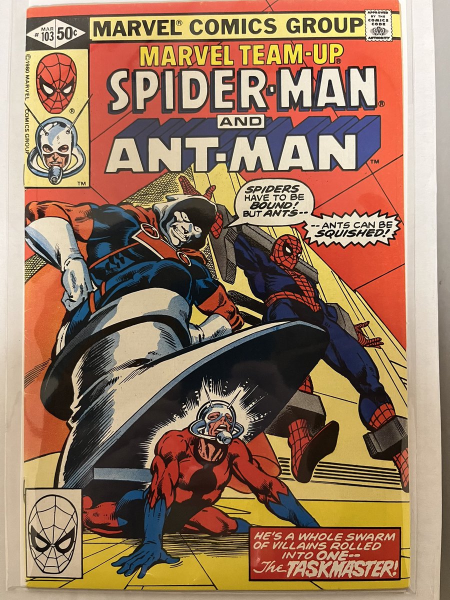 LetComic's tweet photo. Marvel Team-Up #103
How can Spider-Man defeat Taskmaster, a villain who knows every move you make?
Maybe Scott Lang, the new Ant-Man, can help!
#letssharecomics https://t.co/WyRKApRjxu