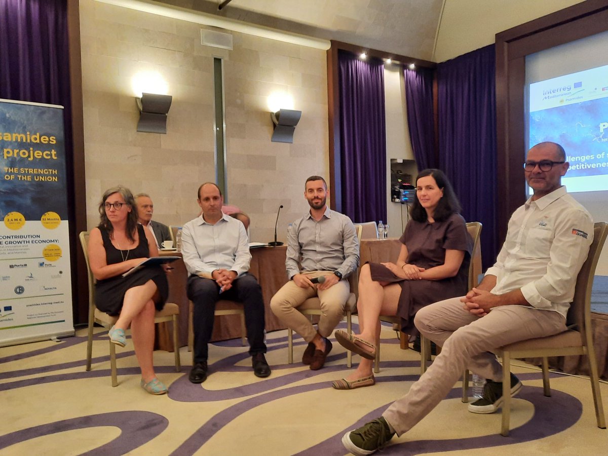 psamidesproject's tweet photo. Right now in #Heraklion !
 Final event where all stakeholders insist on the importance of improving #technologies &amp; #sustainability in #ports #marinas in #Mediterranean. 
#greentransition 
@BlueGrowthCom
 #blueeconomy 
@MEDProgramme
 #Greece #PsamidesProject https://t.co/L0RpEXvkHU