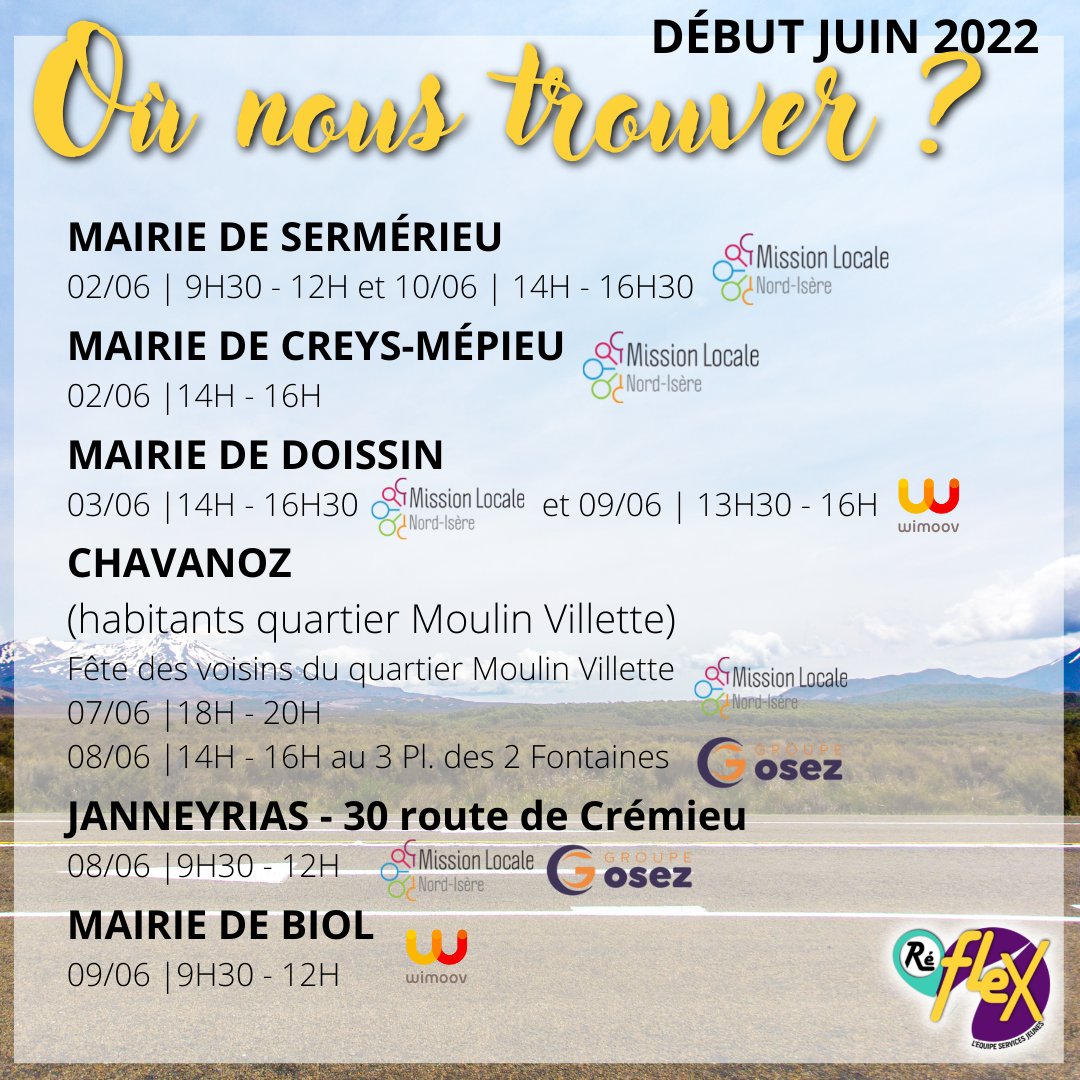 👇Prochaines escales #RéFLEX pour rencontrer les jeunes dits invisibles