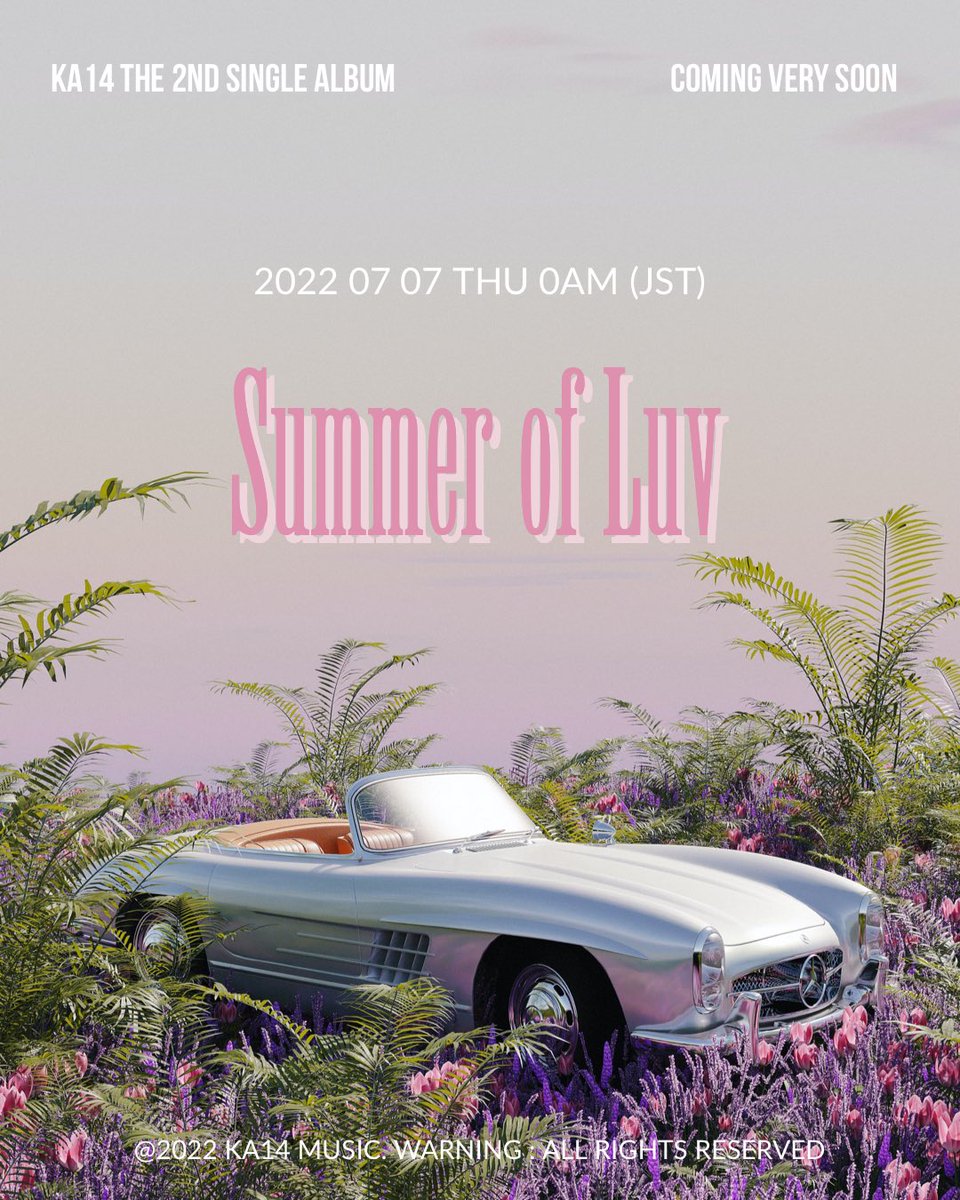KA14MUSIC's tweet photo. KA14
⁡
THE 2nd SINGLE ALBUM
[Summer of Luv]
⁡
2022.07.07 THU 0AM (JST)
COMING VERY SOON 

#KA14 #SummerofLuv 

#music #EDM #composer #songwriter #originalsong #作詞 #作曲 #編曲 https://t.co/WRTfUsQFOX