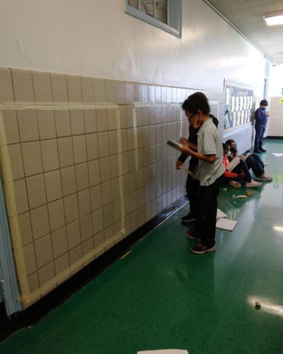 PS121x's tweet photo. Ms. Soloff’s class completing an array scavenger hunt to find dimensions, area and perimeter!! #math #mathscavengerhunt #nycdoe #nycschools https://t.co/CIzWlHjzw5