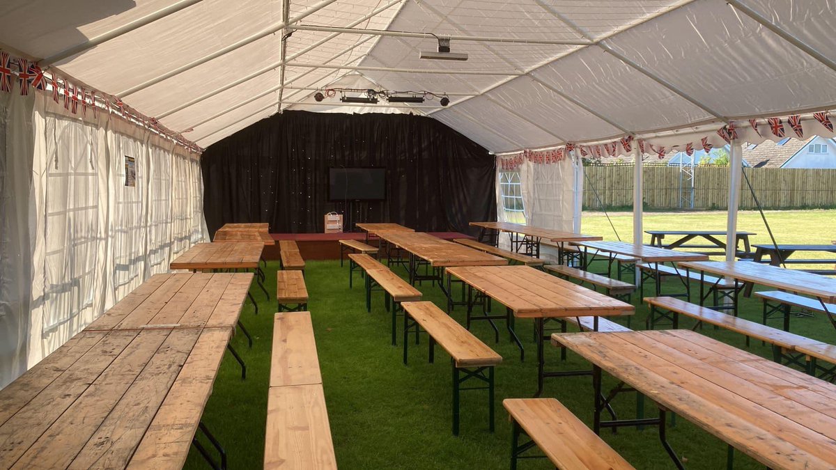 fhcricketclub's tweet photo. Fleetwood Hesketh looks tremendous ahead of the Beer and Gin Festival.

All starts today, free admission.

Today we have an exhibition of junior cricket on the ground and live music. https://t.co/hIhCcNHfvi
