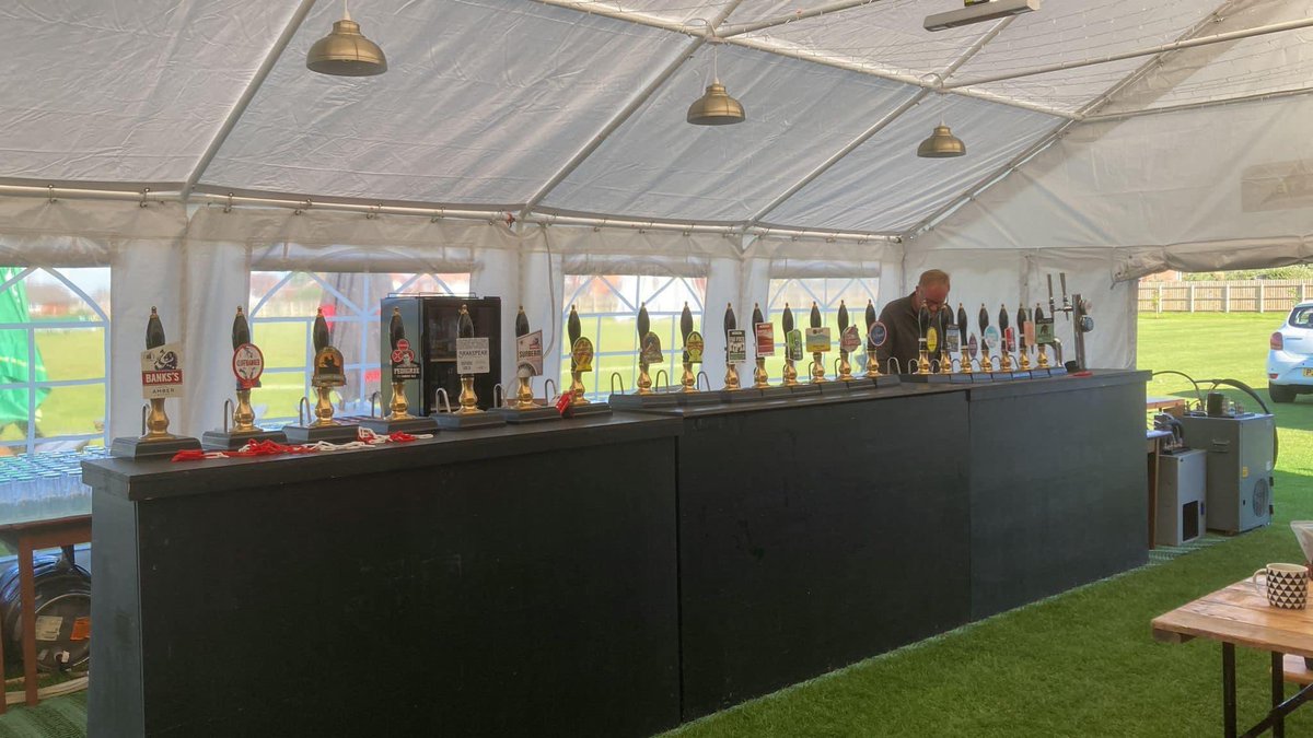 fhcricketclub's tweet photo. Fleetwood Hesketh looks tremendous ahead of the Beer and Gin Festival.

All starts today, free admission.

Today we have an exhibition of junior cricket on the ground and live music. https://t.co/hIhCcNHfvi