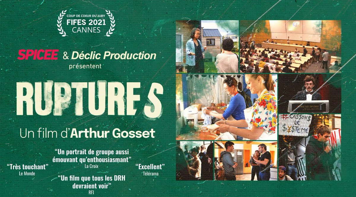 🎬 Ciné Débat autour du film "#RUPTURES" d' Arthur Gosset  (<a href="/spiceemedia/">Spicee</a> )
🏆Prix coup de cœur du Jury FIFES #CANNES 2021
En présence du réalisateur   
📍 Cité de l’Économie et des Métiers de Demain
📅 Mardi 14 juin - 🕗18h
Gratuit et ouvert à tous 
🔗 lnkd.in/evtDWzjh