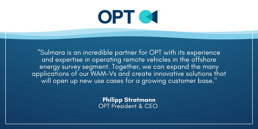 OceanPowerTech's tweet photo. OPT and global survey and inspection services company Sulmara  are working together to develop advanced uses for WAM-V® autonomous surface vehicles. Find out more: https://t.co/WEUQmghIgF https://t.co/WAzyWT5XZT