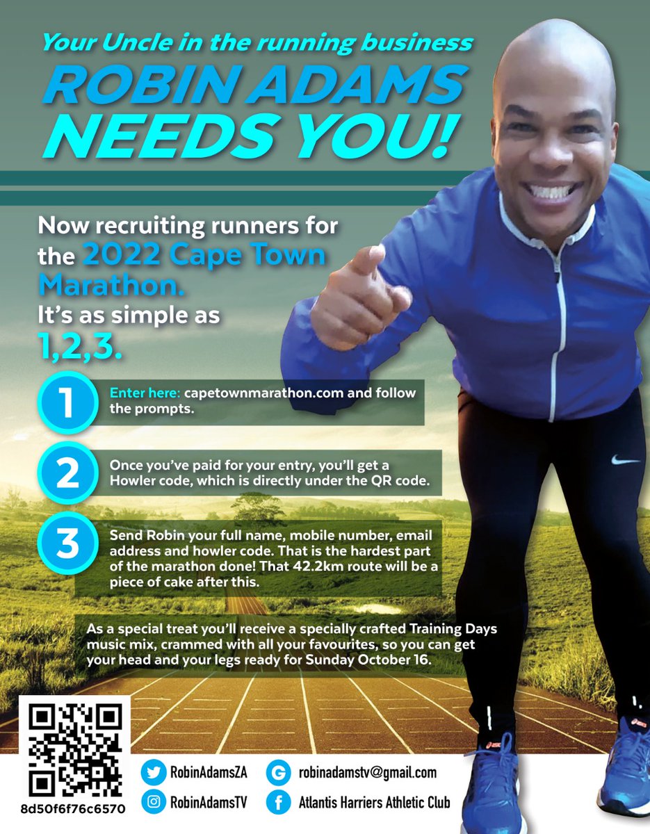 RobinAdamsZA's tweet photo. Are we running a marathon in October or what?
A light 42.2kms for breakfast. Easy as you like.
Let's do this thing!
@CTMarathon #TellYourTjommies #IWannaMakeYouHowler #INeedThemHowlerCodes #DifferentAreaCodes https://t.co/h7AMfvUVjh
