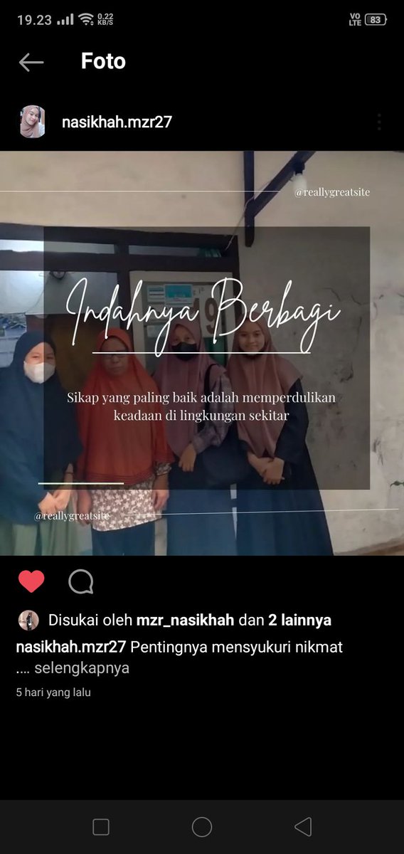nasikhah27's tweet photo. Pentingnya berbagi kepada sesama manusia #tugas8pbsauin2022
@edhenkbaru @Khusnul2403_ @AlifyaZhafira16 @nurulfdh_20 @Entahla05966671 https://t.co/kExdS5u2lE