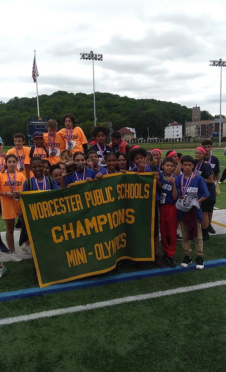 JusticeLanePE's tweet photo. The 43rd annual WPS Mini Olympics Champions, Chandler Elementary! Super proud of all these students for all their hard work. @wpshealthnpe @worcesterpublic https://t.co/J1PUSYkYYi