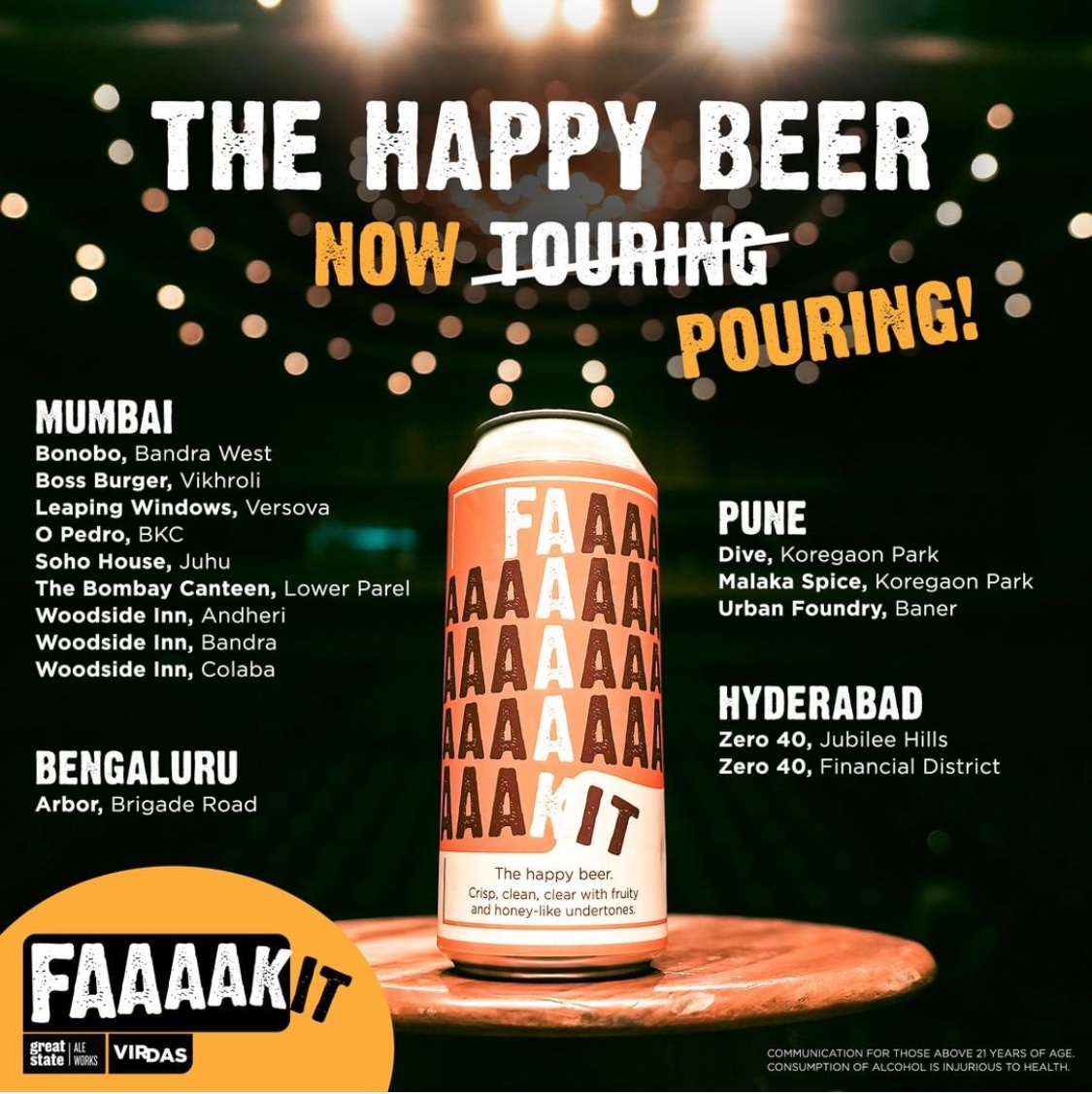 thevirdas's tweet photo. In a sad sequence of ironic events, I launched a beer a week ago. Been nursing a sore throat and doing two hours of comedy a night. So haven’t been able to drink #Faaaakit since it launched and now our launch batch is pretty much gone 😔
But hey…we’re brewing more! https://t.co/9yNAeKw3H2