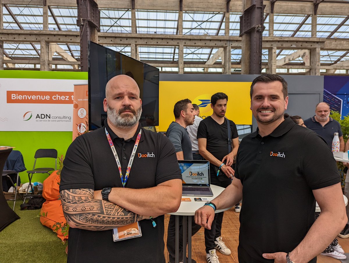 #Web2Day 
"Cauchemar sur chantier" sur le stand de <a href="/LPNews_PDL/">La Poste Groupe PDL</a> 😉 Venez rencontrer Julien et Adrien de la #startup Dooitch, la livraison express des matériaux sur chantier par la mobilité douce 🛠️🚴