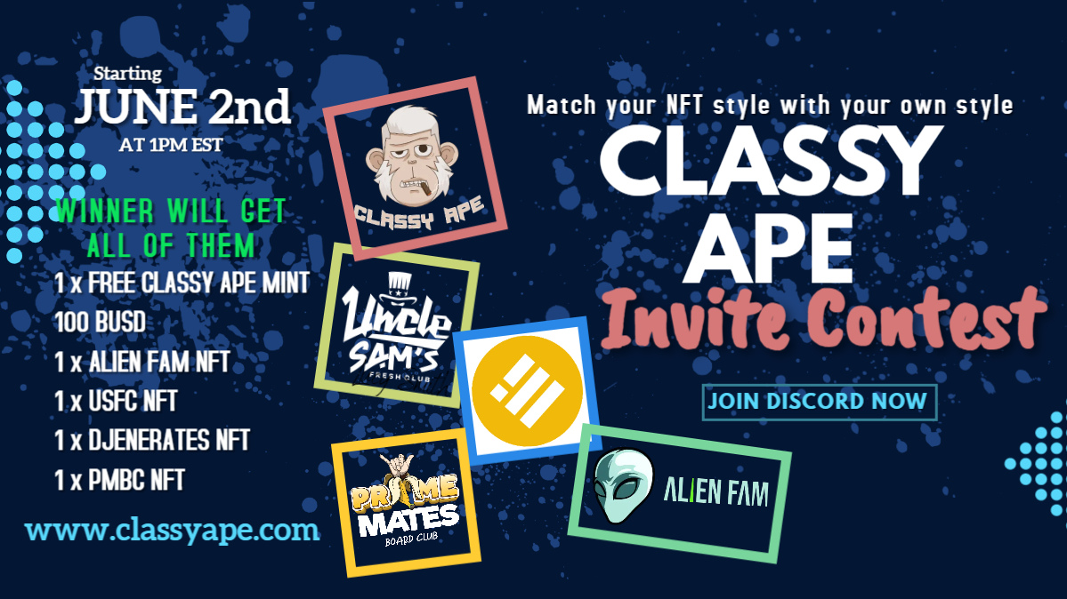 Join the discord server to participate: discord.gg/xQVTAmBaY8

<a href="/AlienFamNFT/">Alien Fam</a> <a href="/PrimeMatesBC/">Prime Mates Board Club</a> <a href="/UncleSamClubNFT/">Uncle Sam's Fresh Club | MINTING NOW!</a> <a href="/binance/">Binance</a> #Giveaways #nftcollector #NFTcollections