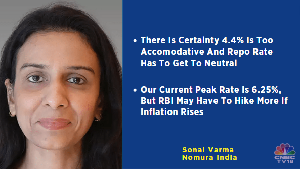 CNBCTV18Live's tweet photo. #RBIPolicy RBI & MPC to meet on June 6 | | There is #certainty 4.4% is too #accomodative & #reporate has to get to #neutral, says Sonal Varma of Nomura India https://t.co/6a14Js1zOE
